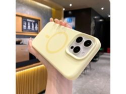(amarillo Claro, Para Iphone 14 Pro Max) Funda De Silicona Líquida Para Iphone, Con Fuerte Fijación Magnética.