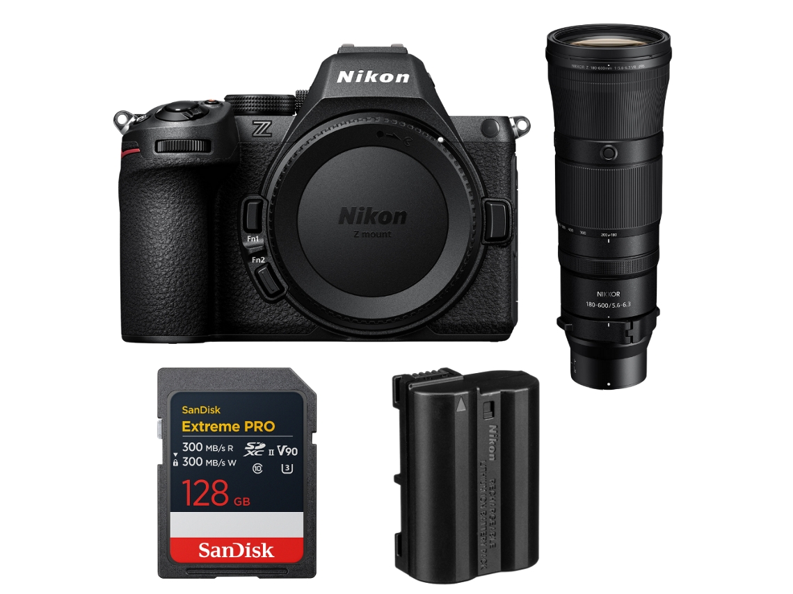 Nikon Z5 Ii + 180-600mm F/5.6-6.3 Vr + 1 Sandisk 128gb Extreme Pro Uhs-ii Sdxc + Nikon En-el15c + Ebook “20 Consejos Para Fotos Que Impactan”