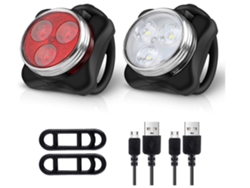 YIZHOOD Juego de luces LED recargables para bicicleta, combinación de luces traseras, juego de luces LED para bicicleta de 650 M DES1500 (negro)