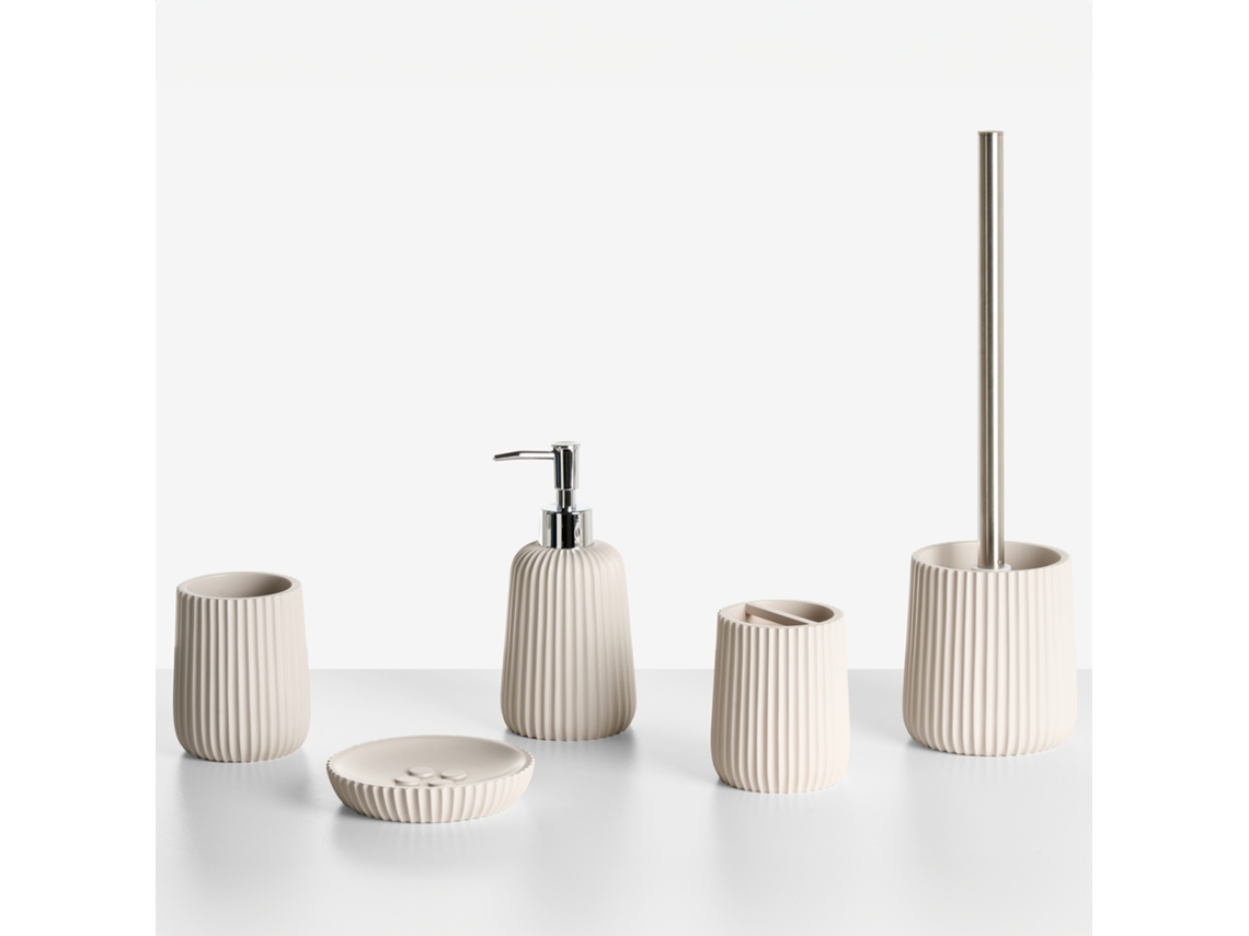Conjunto De Peças Para O Wc Beliani Pozuzo De Poliresina Creme 10x10x36
