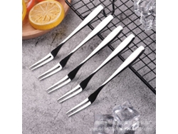2026da-tenedor De Acero Inoxidable De 2 Garras, Set De 10, Para Fruta, Postre, Ensalada, Portátil, Plateado