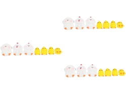 3 Juegos De Pollitos De Resina, Pastel De Conejo, Gallo, Cerdos, Animales, Gallinas