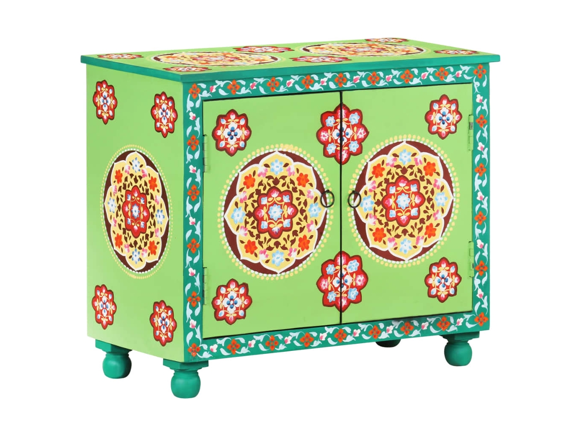 Lovely Home Aparador Pintado a mano 70X35X60 Cm Mango Maciza Multicor