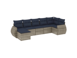 Maison Exclusive - Conjunto De Sofá De Jardín De 7 Piezas Con Cojines, Poliratán Gris