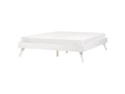 Cama con somier BELIANI Berric de MDF Blanco 167x202x38