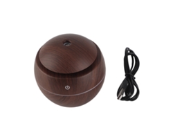 Humidificador Ultrasónico, Difusor De Aceites Aromáticos, Led Táctil, Purificador De Aire, Usb, Marrón