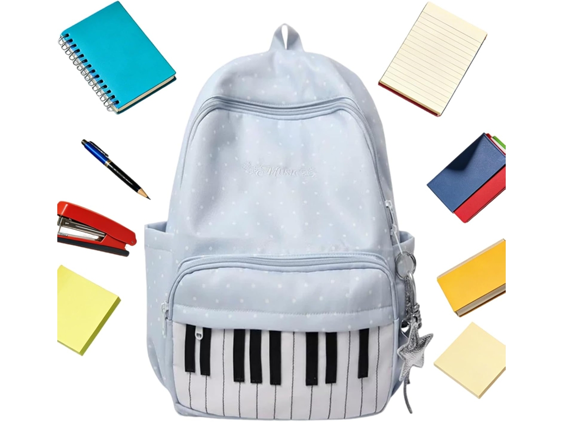 Mochila De Viaje | Estampado De Piano, Gran Capacidad – Ligera – Para Portátil