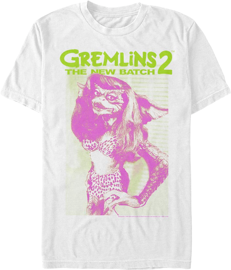Camiseta Unisexo DEEPSTONE Vintage Greta Gremlins 2 The New Batch Blanco (L)