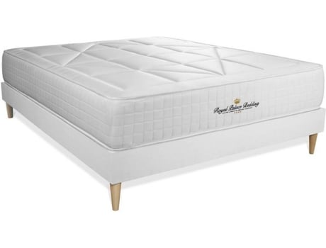 Conjunto Colchón + Base ROYAL PALACE BEDDING Windsor (Blanco - 135x200 cm - Espuma Viscoelástica + Muelles Ensacados)