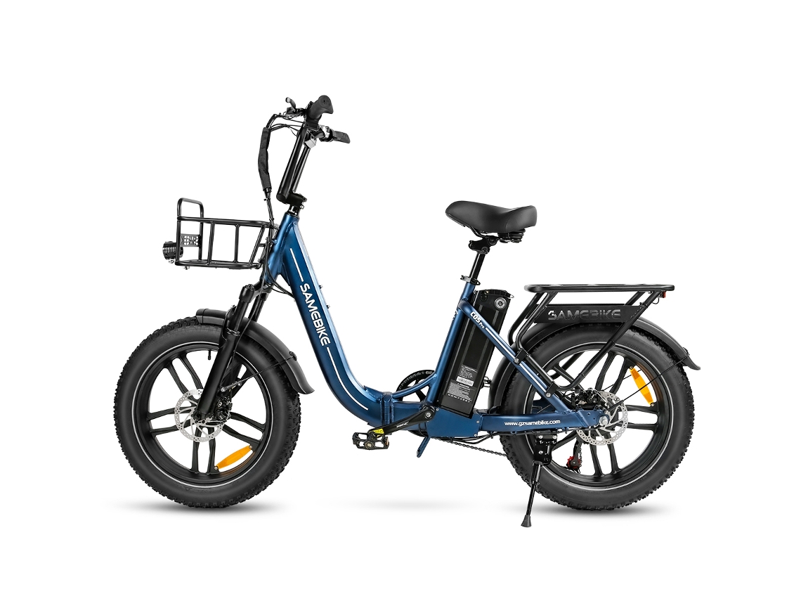 Bicicleta eléctrica Samebike C05 Pro con neumáticos anchos de 20" y cuadro abierto para mujer, motor de 500 W, batería de 36 VE y 13 Ah