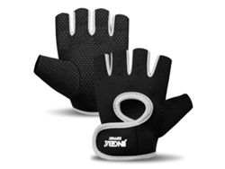 (blanco M) Guantes De Fitness Unisex Con Cuatro Aberturas Para Mayor Transpirabilidad, Fabricados En Nailon Y Elastano.