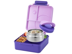 (morado) Contenedor De Sopa Aislado De Cuatro Compartimentos Adecuado Para Adolescentes Y Personal De Escuelas Y Comedores.