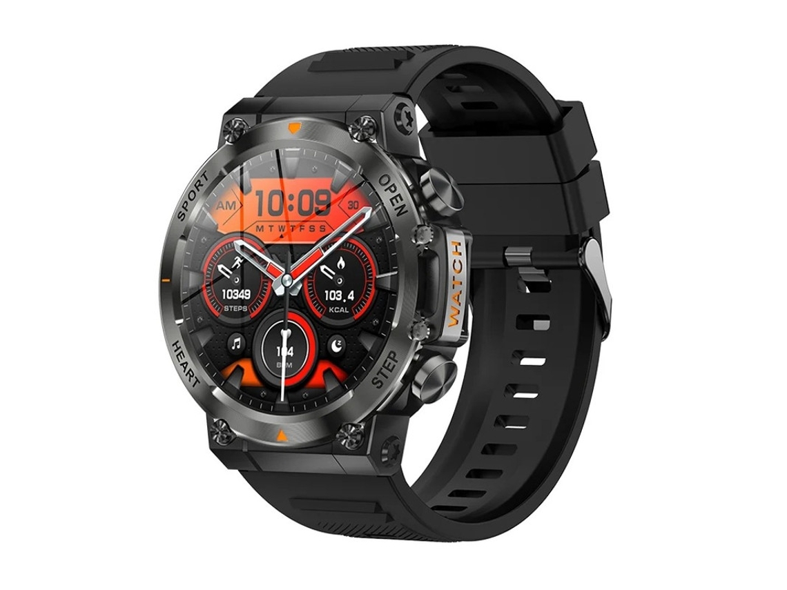 Reloj inteligente Ak61 con batería grande de 400 mAh y Bluetooth, llamadas externas, Bestvite (negro)