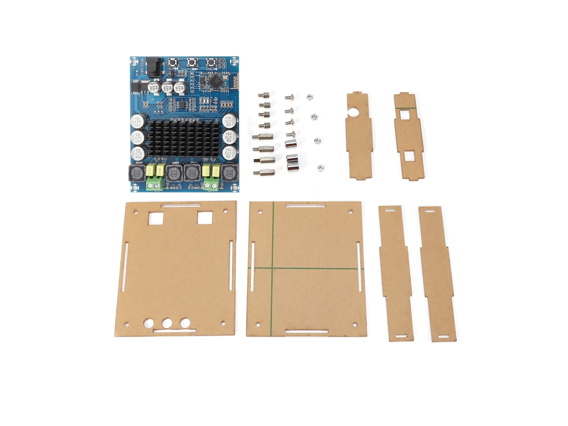 Placa Amplificadora Digital Bluetooth 4.0 Tpa3116d2 De 2x120w Con Carcasa Acrílica.