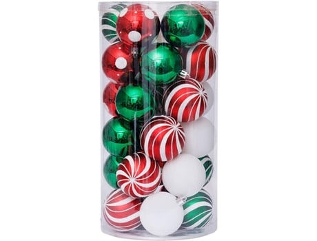 30 Uds. Adornos de bolas de Navidad adornos festivos de boda decoración colgante de árbol de Navidad (rojo y verde)