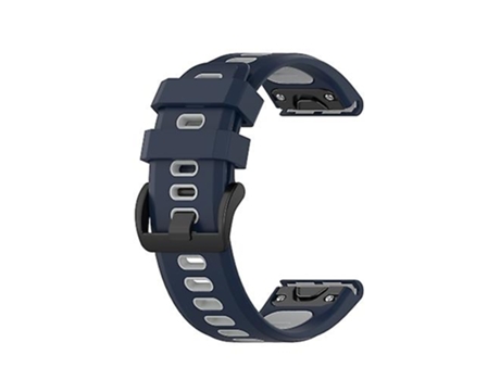 Correa para Garmin Fenix 7x26mm Correa de reloj de silicona bicolor azul gris VENISYMLIS