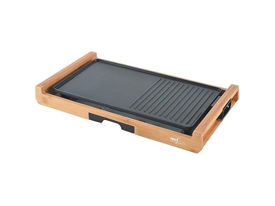 Family Bamboo Grill Parrilla eléctrica 1800 W Bambú Negro Talla única MELCHIONI