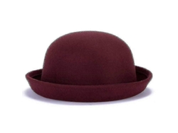 Sombrero Bowler Derby De Lana Felt Para Mujer Tendencia Rojo Vino 54cm 54 Cm Rojo Vino