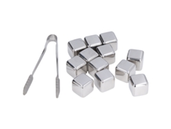 Juego De 12 Cubitos De Hielo De Acero Inoxidable Para Whisky Con Pinzas Y Caja Para Enfriar Bebidas En Un Bar.