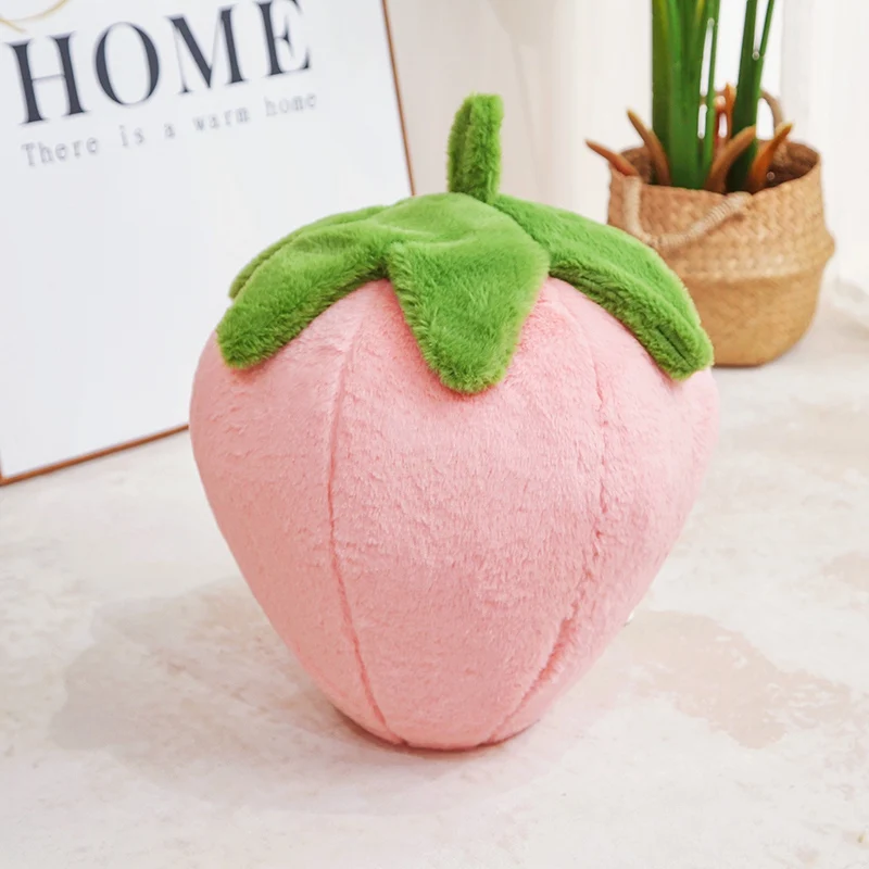 (rosa 35cm) Brinquedo De Pelúcia Morango Feito À Mão Boneca Desenho Animado Anime Almofada Fofa