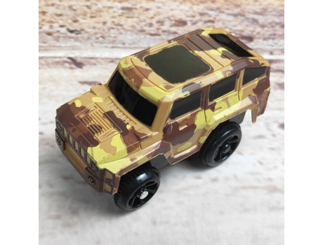 Los Niños Que Compiten Con El Carril de La Curva de Juguete de Pista de Dinosaurio Coche de Camuflaje