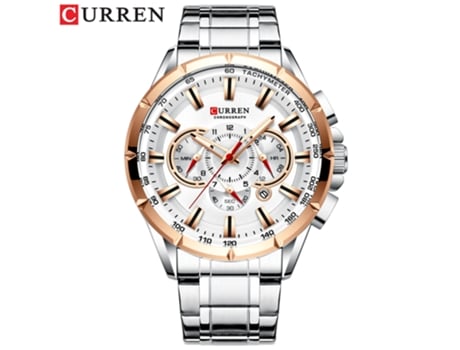 Relojes para Hombre, Relojes de Pulsera con Calendario de Cuarzo Resistentes al Agua para Hombres-Rosa de concha Blanca LUUCOZK