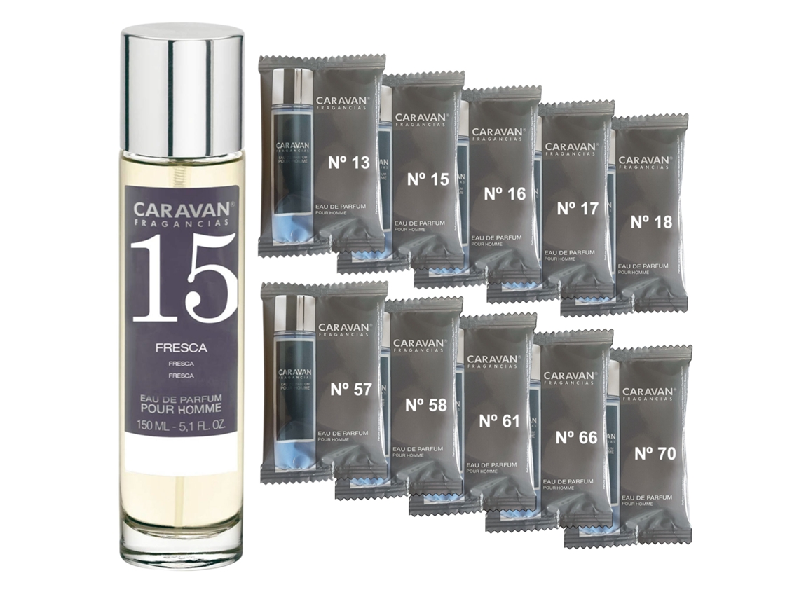 Perfume masculino Caravan Nº15 150 ml Set de 10 Frascos Fragancia