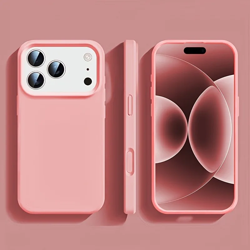 (iphone 16 Pro Rosa) Funda De Silicona Para Iphone, Funda Suave De Tpu A Prueba De Golpes