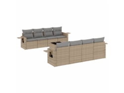 Conjunto de 9 sofás de jardín con cojines de mimbre beige MAISON EXCLUSIVE (90x200 cm)