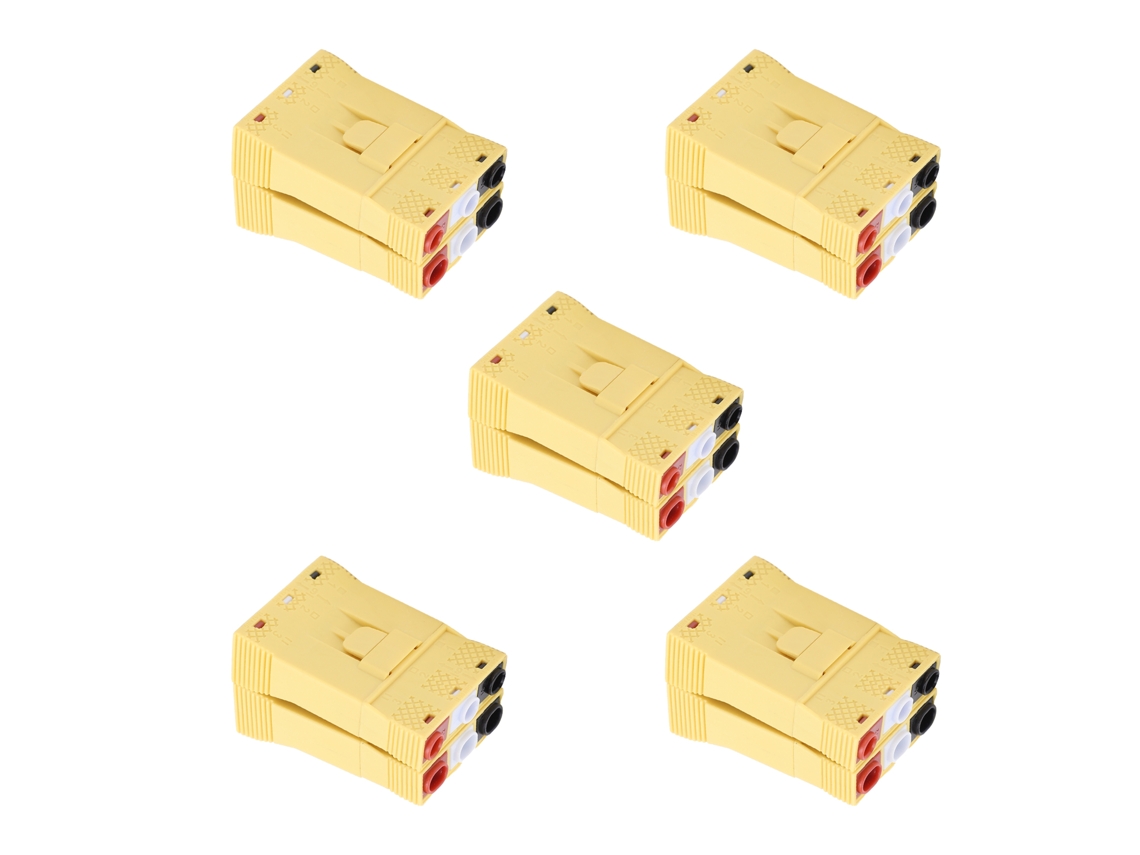 Conector rápido 2026-as-cable, 5 piezas, 3 entradas, 6 salidas, Oj636, amarillo, macho y hembra para luz.