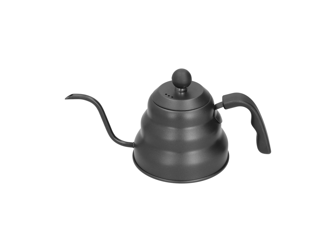 Panel de té de acero inoxidable con PTFE, fuente Ganso, 1 L, negro para café de filtro