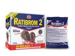 Ratibrom 2 Isca Fresca Assassina de Ratos 1 kg 10 Sacos x 100 Gr Mata Ratos para Uso Doméstico IMPEX EUROPA