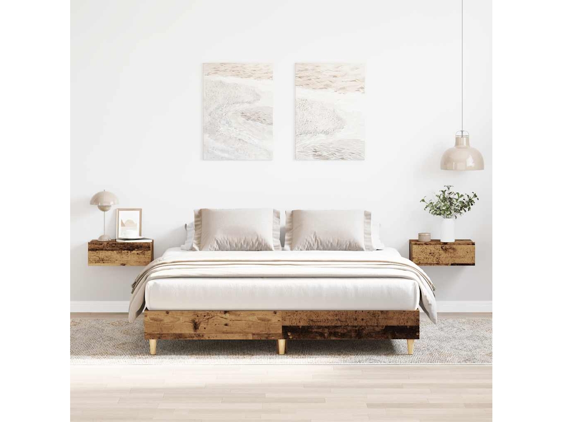 Estructura De Cama Sin Colchón Madera Vieja 140x200 Cm
