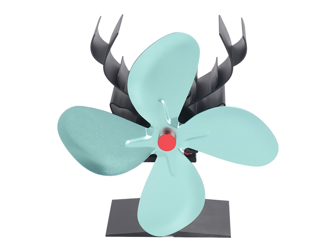 2026-ventilador De Chimenea Estilo Navideño 4 Aspas Motor Único Radiador Termodinámico De Metal