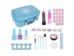Kit de Maquiagem Rebe para Meninas com Batom e Esmalte Laváveis, Brinquedo de Faz-de-Papel