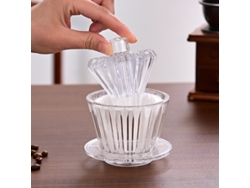 Prensa de Papel Transparente para Goteo Manual, con Nueva Forma de Diamante para Filtros de Café.