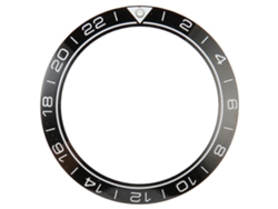 Bisel de cerámica de 41,5 mm para reloj, negro con dígitos blancos