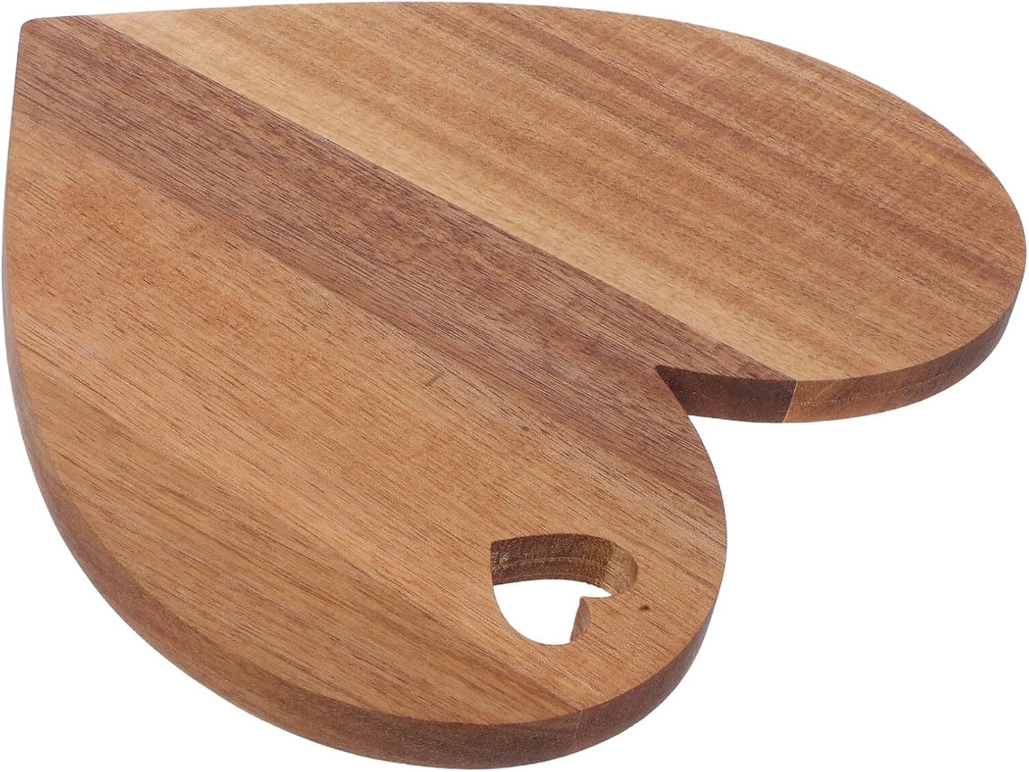 Tabla de cortar de madera en forma de corazón, resistente y portátil, bandeja romántica para servir Gokoco