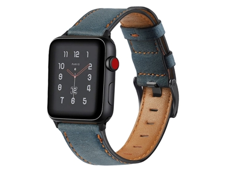 Correa Clásica Vintage de Piel Ecológica para Apple Watch Series 5 44Mm Azul Jeans VEANXIN