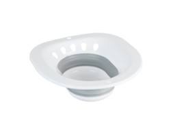 Relaxdays Assento Sanitário Dobrável, Banheira Hbt: 12x36x39 Cm, Bidé Para Higiene Íntima, Plástico, Branco/cinzento