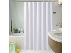 Cortina de ducha de 120 x 180 cm, tela blanca, impermeable y resistente al moho, lavable a máquina Jortmrd