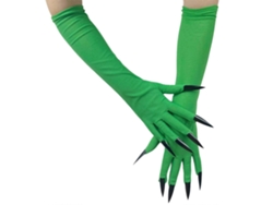 Guantes de Halloween para decoración de uñas, fiestas de disfraces y pedir dulces. Guantes largos verdes de Halloween de Hengrongshen.