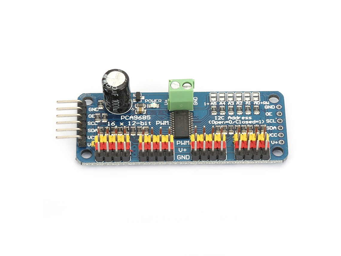 Módulo Controlador Pca9685, 16 Canales, Control De Servomotor Pwm De 12 Bits, I2c 5v 40~1000hz