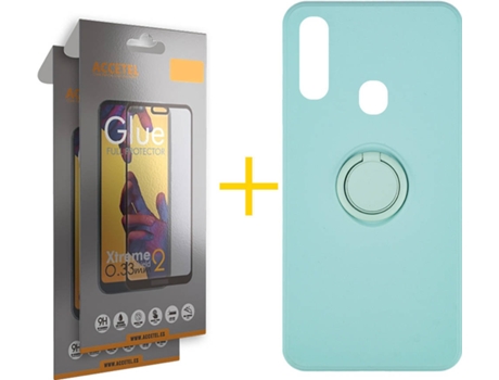 Carcasa + 2 Protectores de Pantalla para Samsung Galaxy A20e ACCETEL Verde Agua