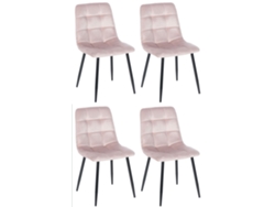 Juego de 4 sillas de comedor CLP rosa Antibes