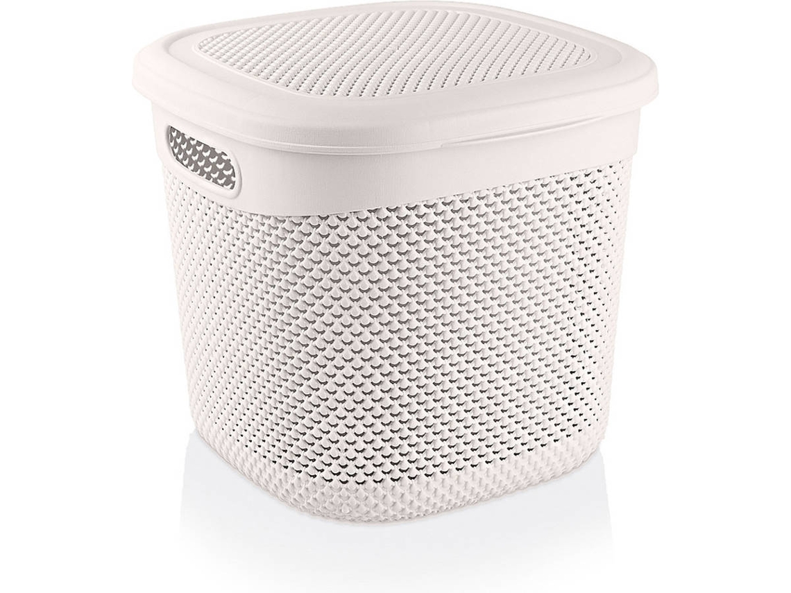 Cesta Mediana Cuadrada 7h HOUSE con Tapa Azul 15 Litros