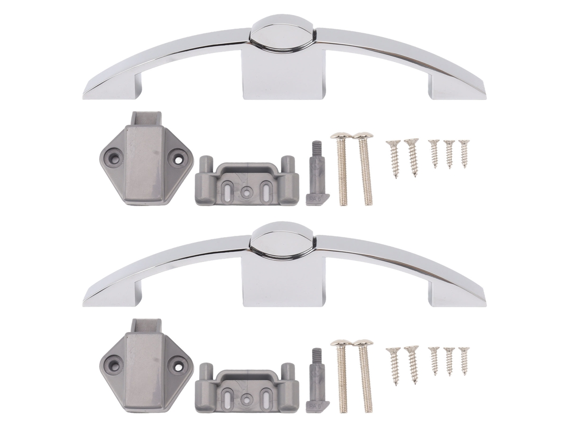 Cerradura para armario con botón, 2 juegos, 128 mm, cromada