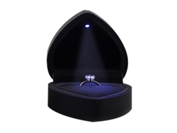 Caja Para Anillos Con Forma De Corazón Con Luz Led, Organizador De Joyas De Terciopelo, Regalo Romántico