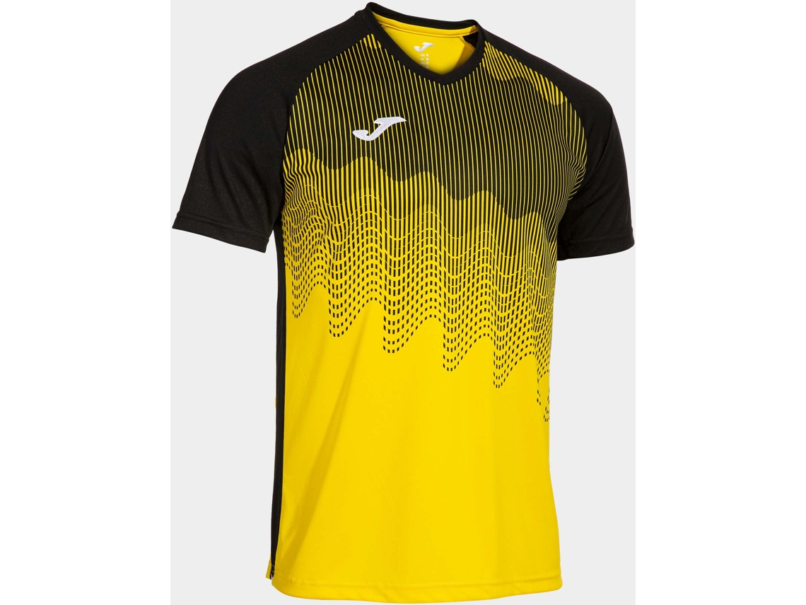 Camiseta de fútbol Glemo para hombre, amarilla/negra, talla M, sin costuras