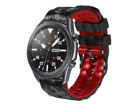 Correa Para Ticwatch Pro 2020 22mm Patrón De Fútbol Correa De Silicona Bicolor Negro-Rojo VENISYMLIS